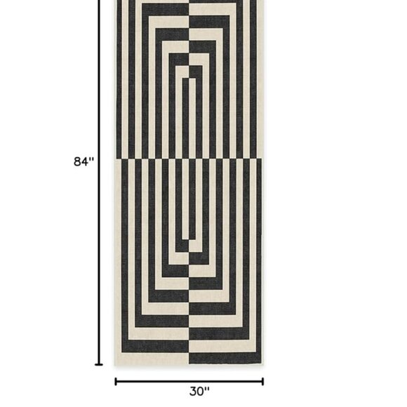 Jonathan Adler Ruggable Op Art Charcoal Flatwoven Runner - Picture 7 of 15